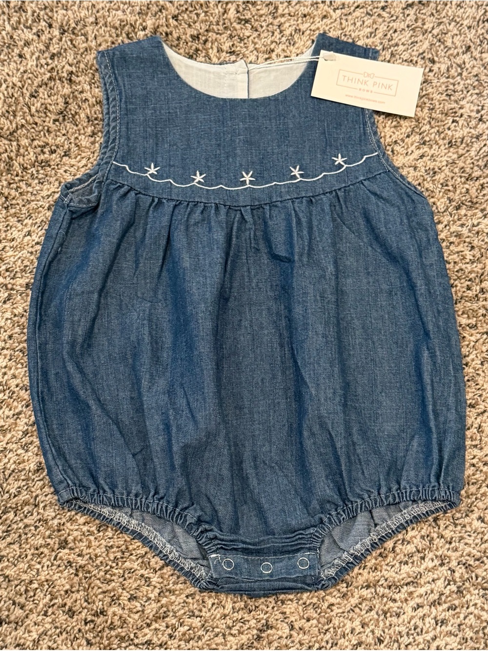 Girls' Denim Bubble One-Piece - Blue